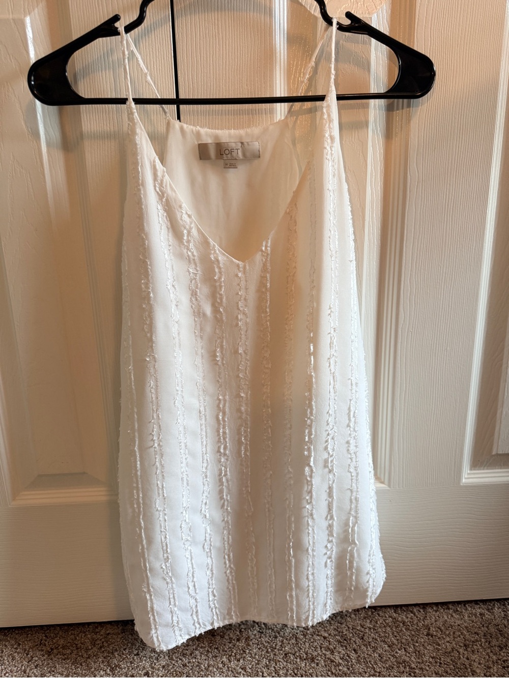 LOFT White Textured V-Neck Camisole Tank